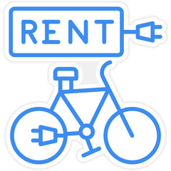 Electric Bicycle Rental Icon Style
