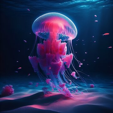 jeli fish in the sea art,pink, good qoulity