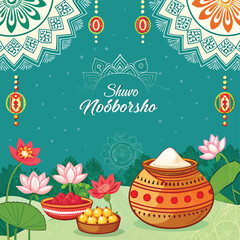 Shuvo Noboborso with beautiful background