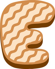 Ginger Cookie Letter Vector Element Alphabet E