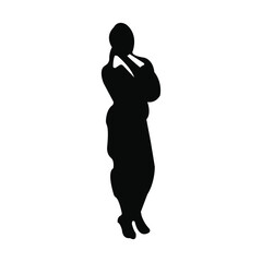 Business Woman Silhouette with Raised Arms