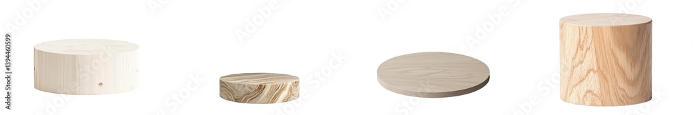 Fototapete minimalist mockups of isolated wooden objects showcasing modern design elements and natural textures