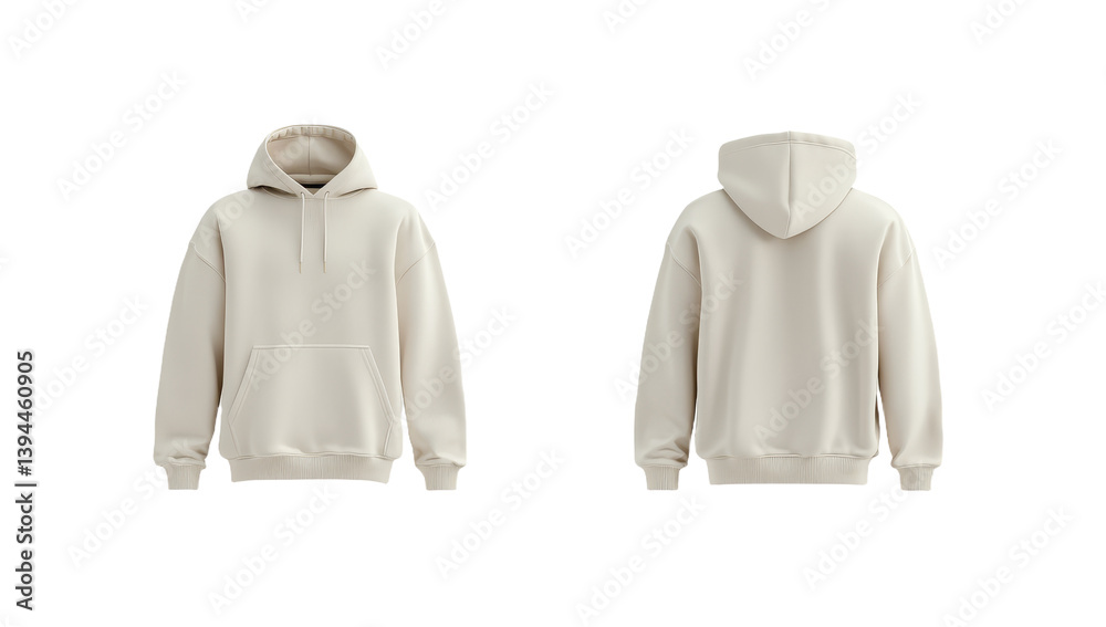 Poster minimalist mockups of isolated hoodies showcasing front and back views