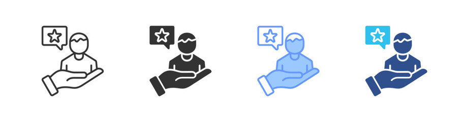 Customer Satisfaction Multi Style Icon Set Vector 