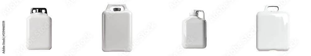 Leinwandbilder Minimalist mockups of white containers arranged in an isolated setting highlighting their simple design and functionality