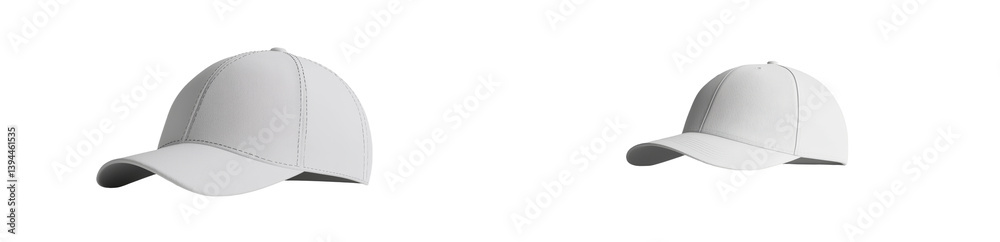 Poster minimalist mockup of isolated white caps designed for branding and customization in marketing materi