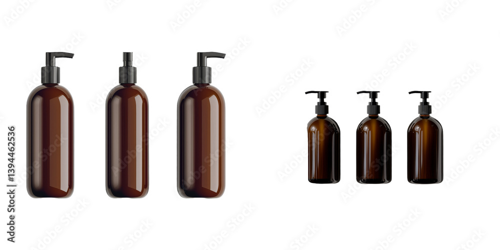 Fototapete minimalist isolated mockups of pump bottles showcasing elegant design and versatility for various us