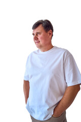 portrait of a middle-aged man png, isolated,