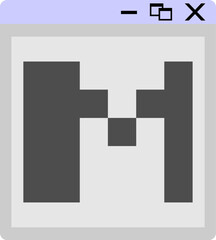 Windows Pop Up Letter Vector Element Alphabet M