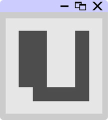 Windows Pop Up Letter Vector Element Alphabet U