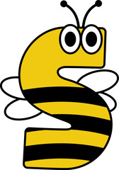 Bee Letter Vector Element Alphabet S