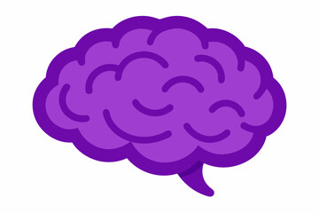 Purple Brain Clipart for Neuroscience, Learning, Psychological Concept, and Smart Icon