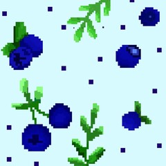 Obraz premium Blueberry Background Pixel Art