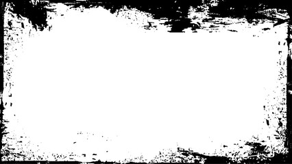 Detailed textured grunge frame. Textures are separate objects. Black and white grunge frame background. Heavy grunge border for your images. Lots of small scratches and splats.