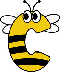 Bee Letter Vector Element Alphabet C