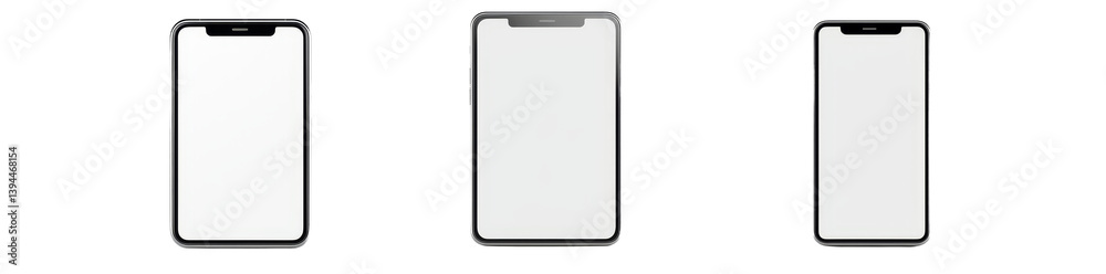Poster minimalist mockups featuring isolated smartphone designs in various orientations and styles for mode