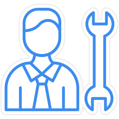 Worker Male Icon Style