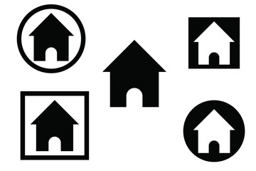Simple House Icons in Varied Frames