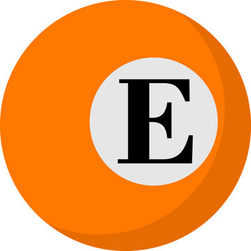 Billiard Letter Vector Element Alphabet E