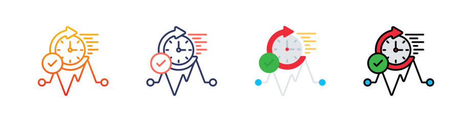 Efficiency Multi Style Icon Set Vector 