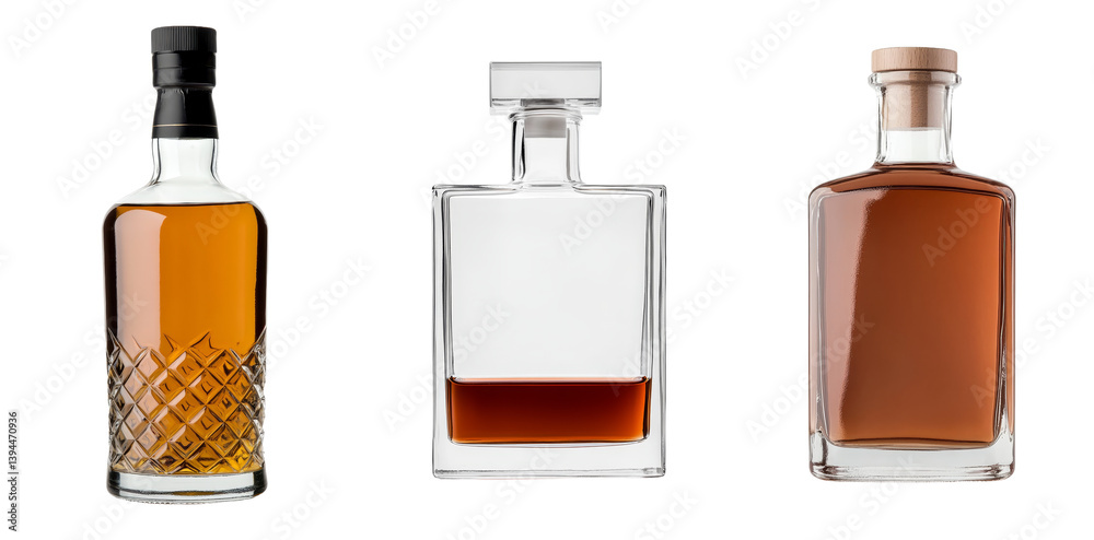 Aufkleber unique collection of isolated minimalist mockups featuring elegant beverage bottles with varied desi