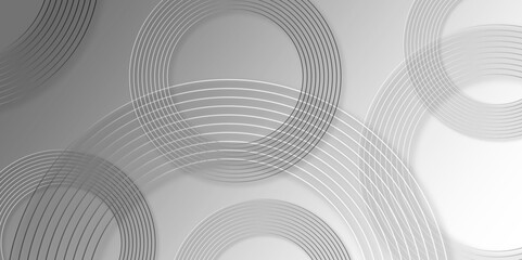 Naklejka premium Abstract white glowing geometric lines on gray background. White geometric abstract background overlap layer on bright space with lines effect decoration. Abstract Honeycomb Wall Design.