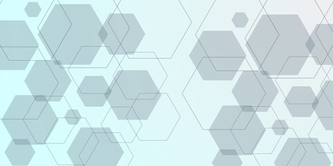 White and blue technology hexagonal abstract background. Vector abstract graphic design banner pattern background. Abstract polygonal background. Healthcare and technology concept with flat icons.