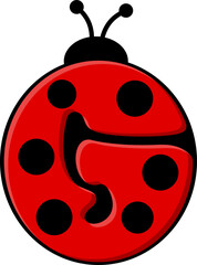 Obraz premium Ladybug Letter Vector Element Alphabet G