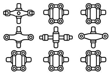 Obraz premium bike pedal line art vector illustration for sports gear