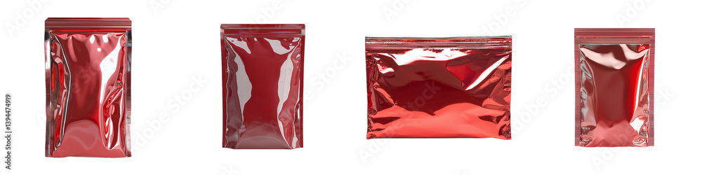Poster minimalist mockups of glossy red packaging for product presentation and branding