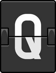 Flip Board Letter Vector Element Alphabet Q
