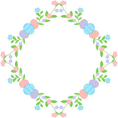 Fototapeta premium Easter Egg Floral Wreath Frame 