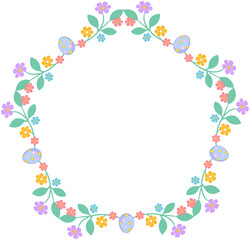 Fototapeta premium Easter Egg Floral Wreath Frame 