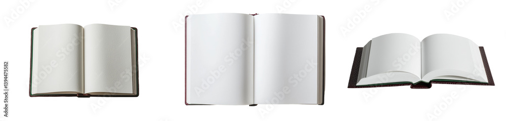 Leinwandbilder minimalist mockups showcasing open blank notebooks in a clean, isolated setting for creative present