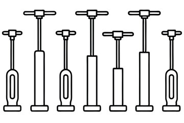  bike pump line art clean vector of a bicycle pump