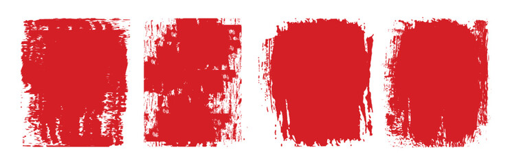 Set of Red ink brush strokes in the shape of rectangle, square design. grunge effect, on chalkboard background can be used as art brushes. vector illustration.