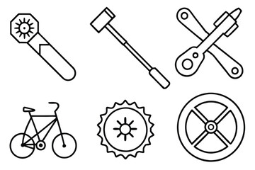 Bike repair line art guide for maintaining your bicycle