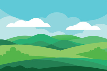 landscape with mountains and clouds