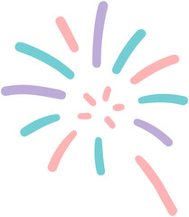 Colorful Fireworks Hand Drawn Doodle