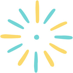 Colorful Fireworks Hand Drawn Doodle