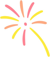 Fototapeta premium Colorful Fireworks Hand Drawn Doodle