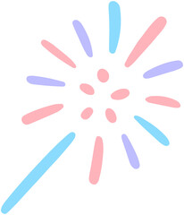 Colorful Fireworks Hand Drawn Doodle