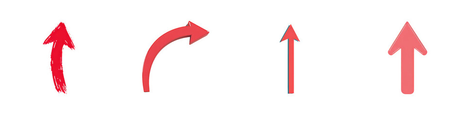 Multiple minimalist arrow mockups showcasing various styles and orientations for design use