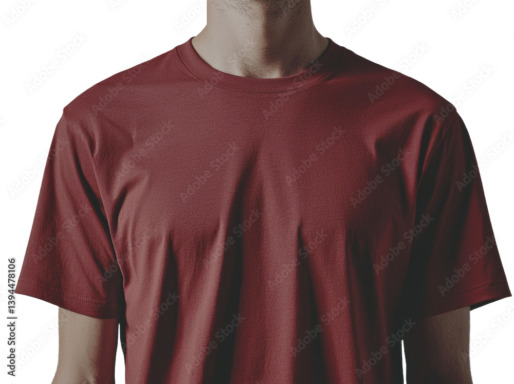 Fototapete Mockup of a simple red t-shirt design displayed on a minimalist background for creative presentations