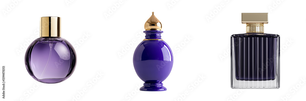 Fototapete elegant and refined minimalist mockups of three unique perfume bottles showcasing modern design and 