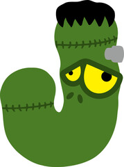 Frankenstein Monster Letter Vector Element Alphabet J