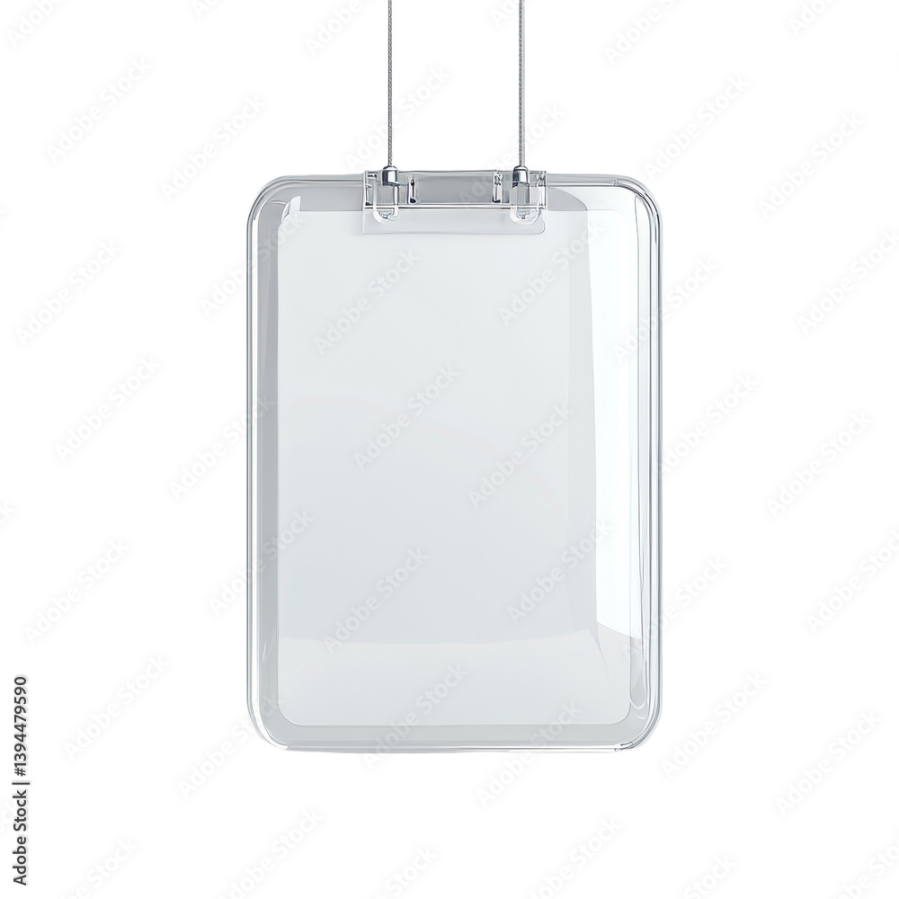 Aufkleber minimalist hanging display mockup with clear background for showcasing products or artwork