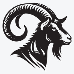 Vector Illustration Goat Silhouette Style. stock illustration