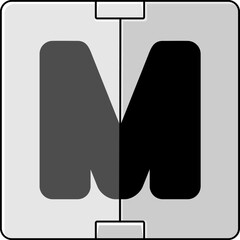 Letterboard Letter Vector Element Alphabet M