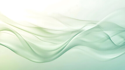Obraz premium Soft misty waves on a pale seafoam green background, Gentle undulations creating a fluid atmosphere, Dreamy minimalist style